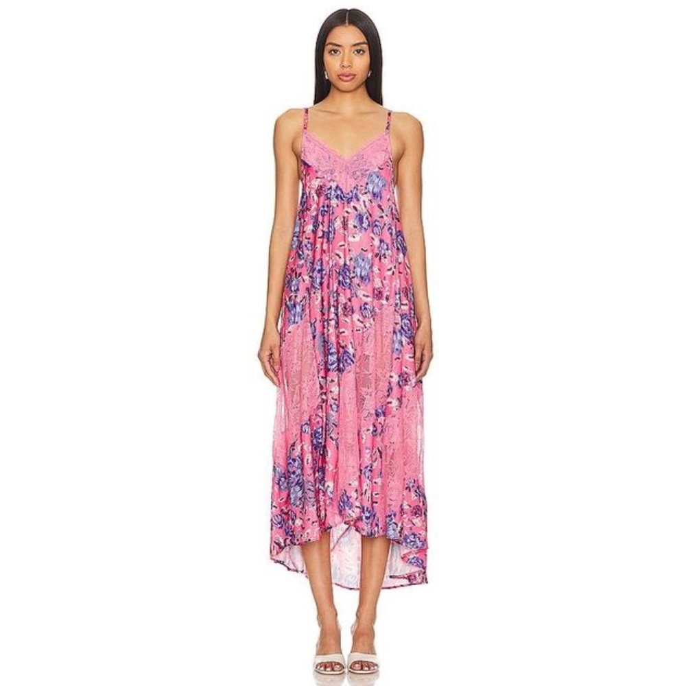 Free People Pink Floral Lace Slip Dress - Picture 3 of 9